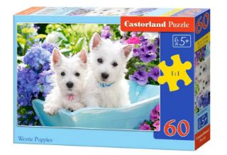 Obrázek z Puzzle bílá štěňátka 60 dílků 